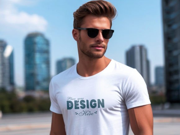 Download Nice Man White T-shirt Mockup Template - Shirt mockup template Collection