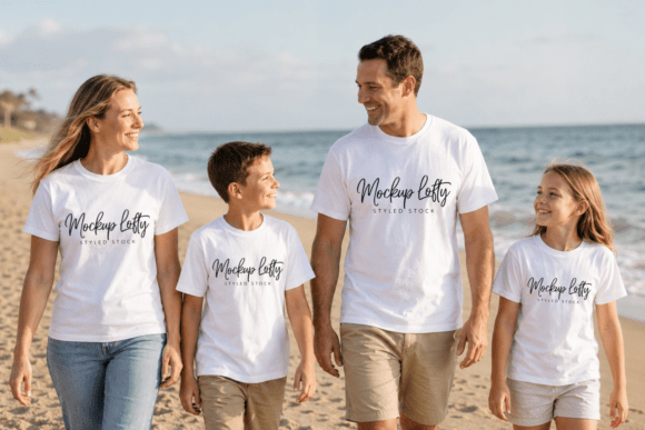 Download Summer Gildan 5000 Family Group Mockup - Group mockup Collection