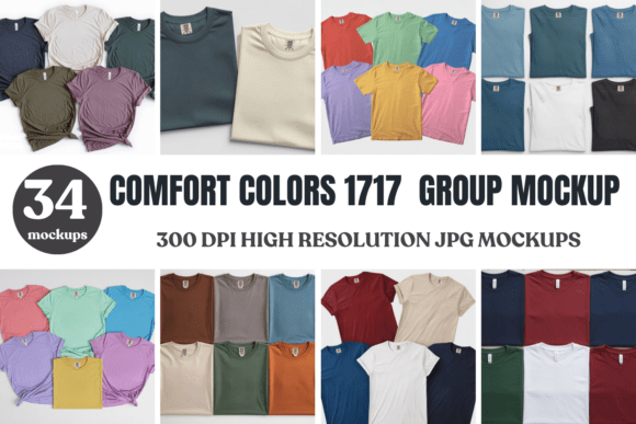 Download Comfort Colors 1717 Group Mockup Bundle - Premium Bundle